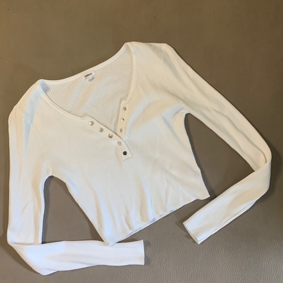 Garage Tops - Garage White Ribbed Long Sleeve